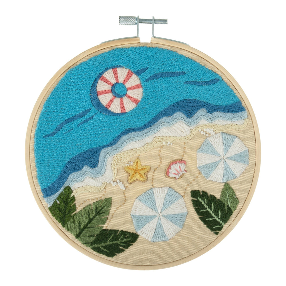 Embroidery Kit with Hoop: Beach - MakeBox & Co.