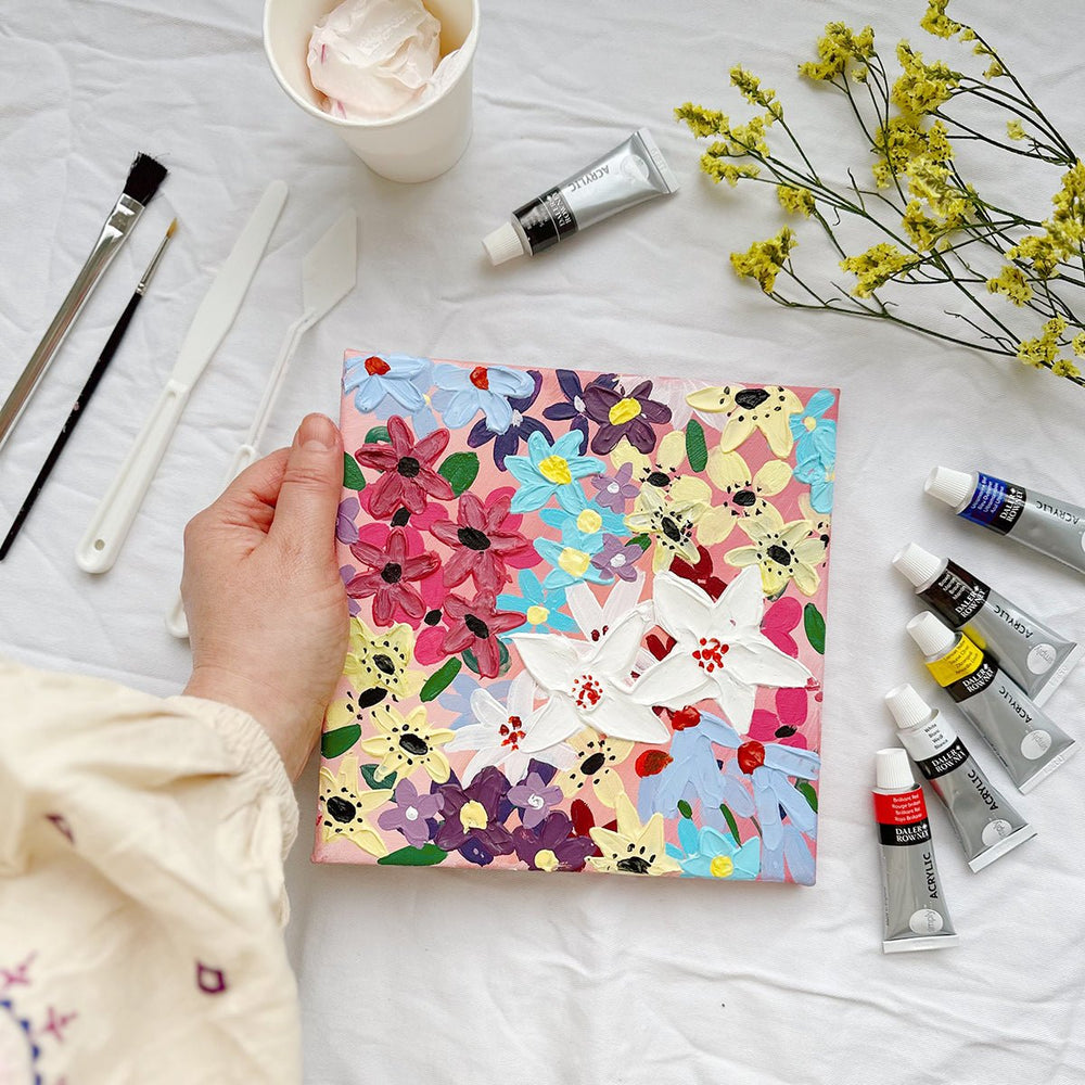 Field of Flowers Impasto Painting - MakeBox & Co.