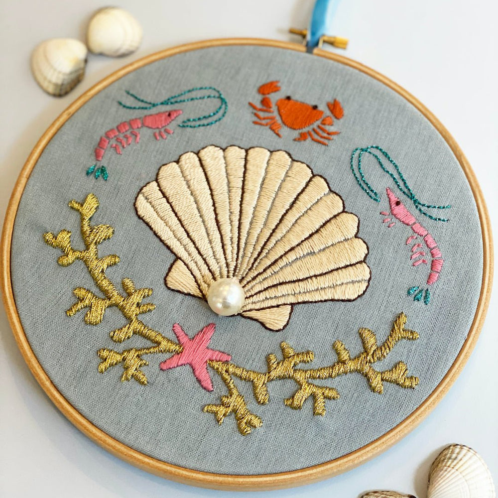 Giant Clam Shell Embroidery w/digital instructions - MakeBox & Co.