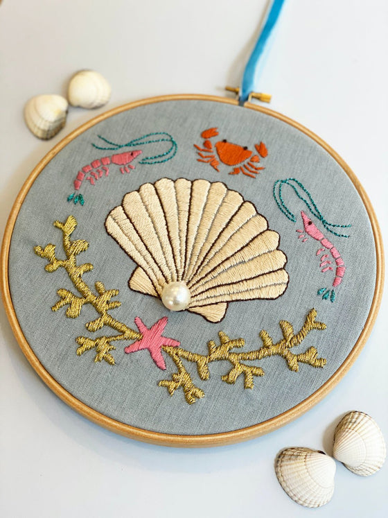 Giant Clam Shell Embroidery w/digital instructions - MakeBox & Co.