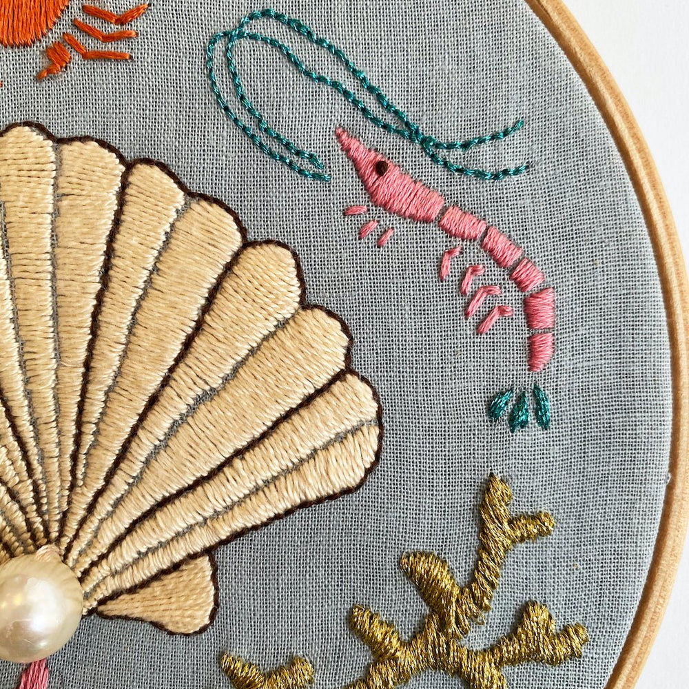 
                      
                        Giant Clam Shell Embroidery w/digital instructions - MakeBox & Co.
                      
                    