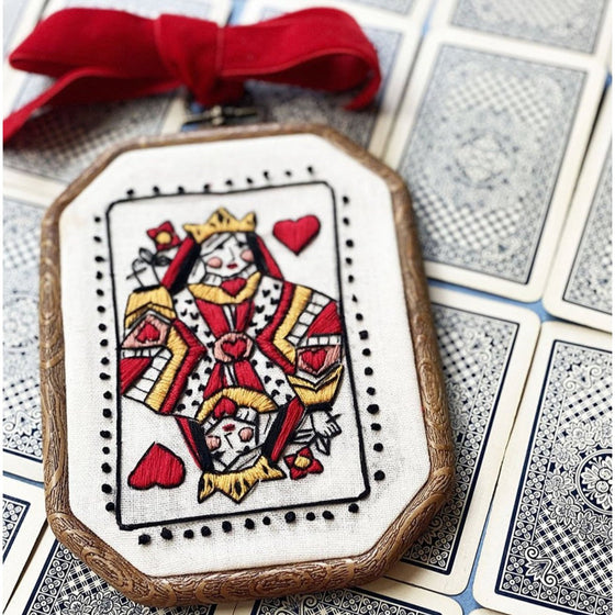 King and Queen Of Hearts Playing Cards Embroideries - Digital Download - MakeBox & Co.