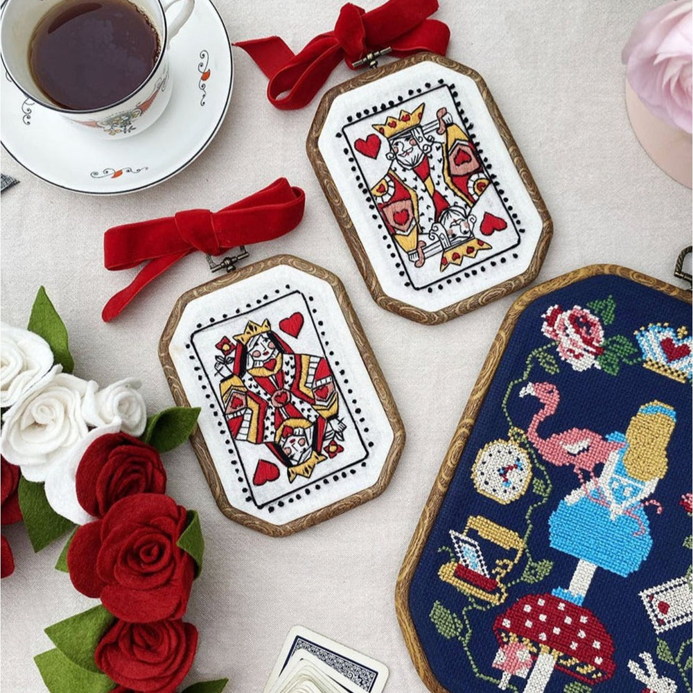 King and Queen Of Hearts Playing Cards Embroideries - Digital Download - MakeBox & Co.