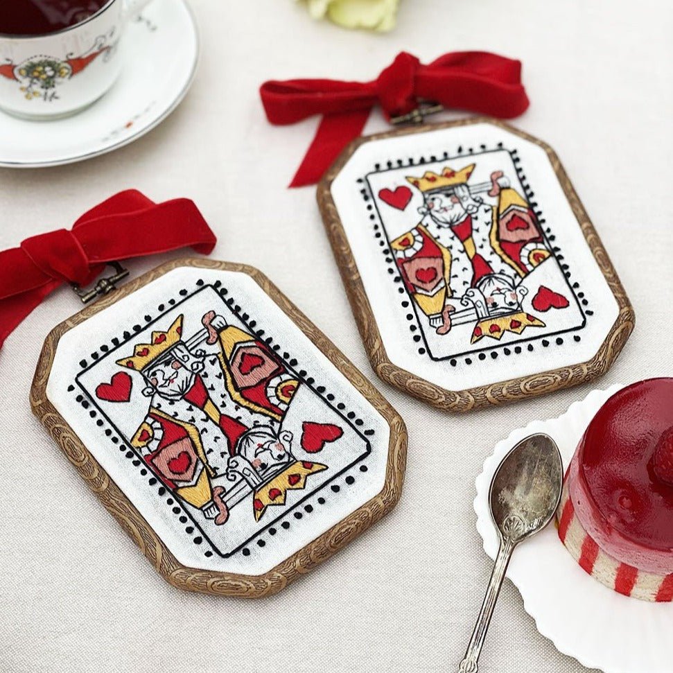 King and Queen Of Hearts Playing Cards Embroideries - Digital Download - MakeBox & Co.