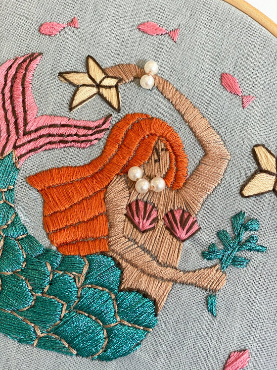 Martha Mermaid Embroidery w/digital instructions - MakeBox & Co.