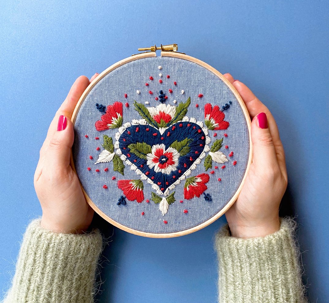 Mexicana Love Heart Embroidery w/ digital instructions - MakeBox & Co.