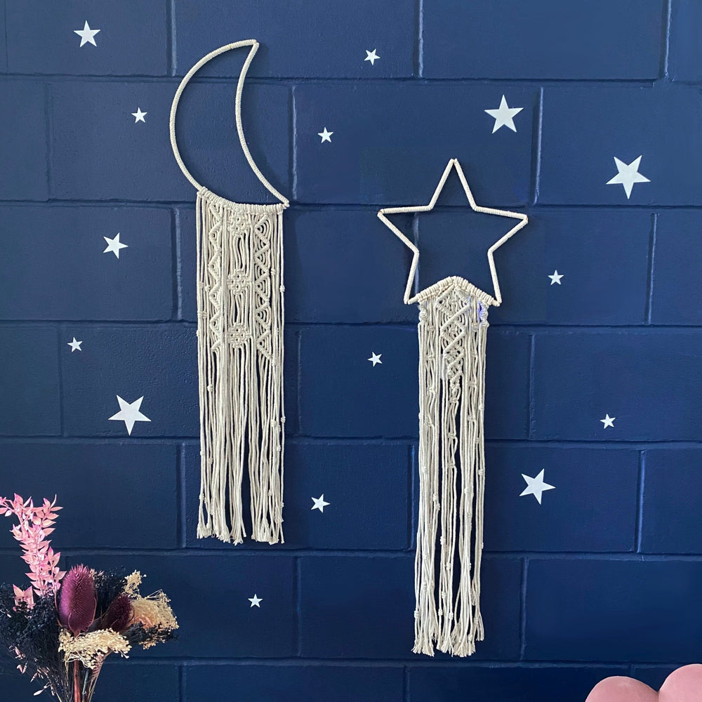 
                      
                        Moon and Stars Macramé Wall Hangings - MakeBox & Co.
                      
                    