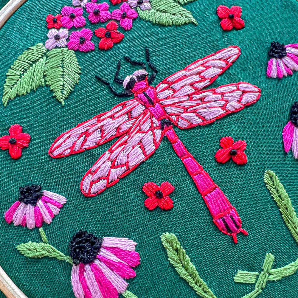 
                      
                        Pink Dragonfly Embroidery - MakeBox & Co.
                      
                    