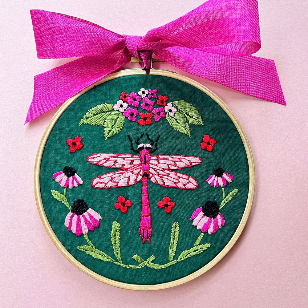 
                      
                        Pink Dragonfly Embroidery - MakeBox & Co.
                      
                    