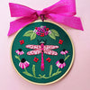 Pink Dragonfly Embroidery - MakeBox & Co.