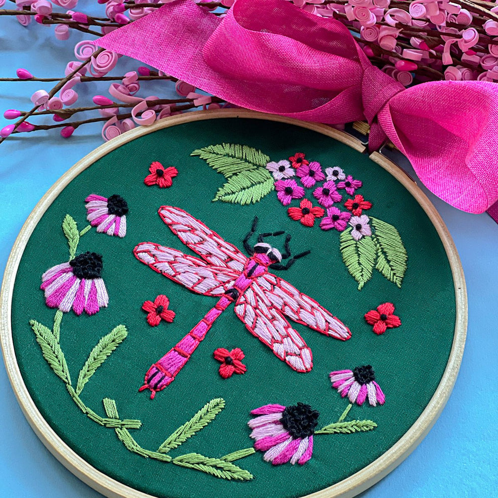 
                      
                        Pink Dragonfly Embroidery - MakeBox & Co.
                      
                    