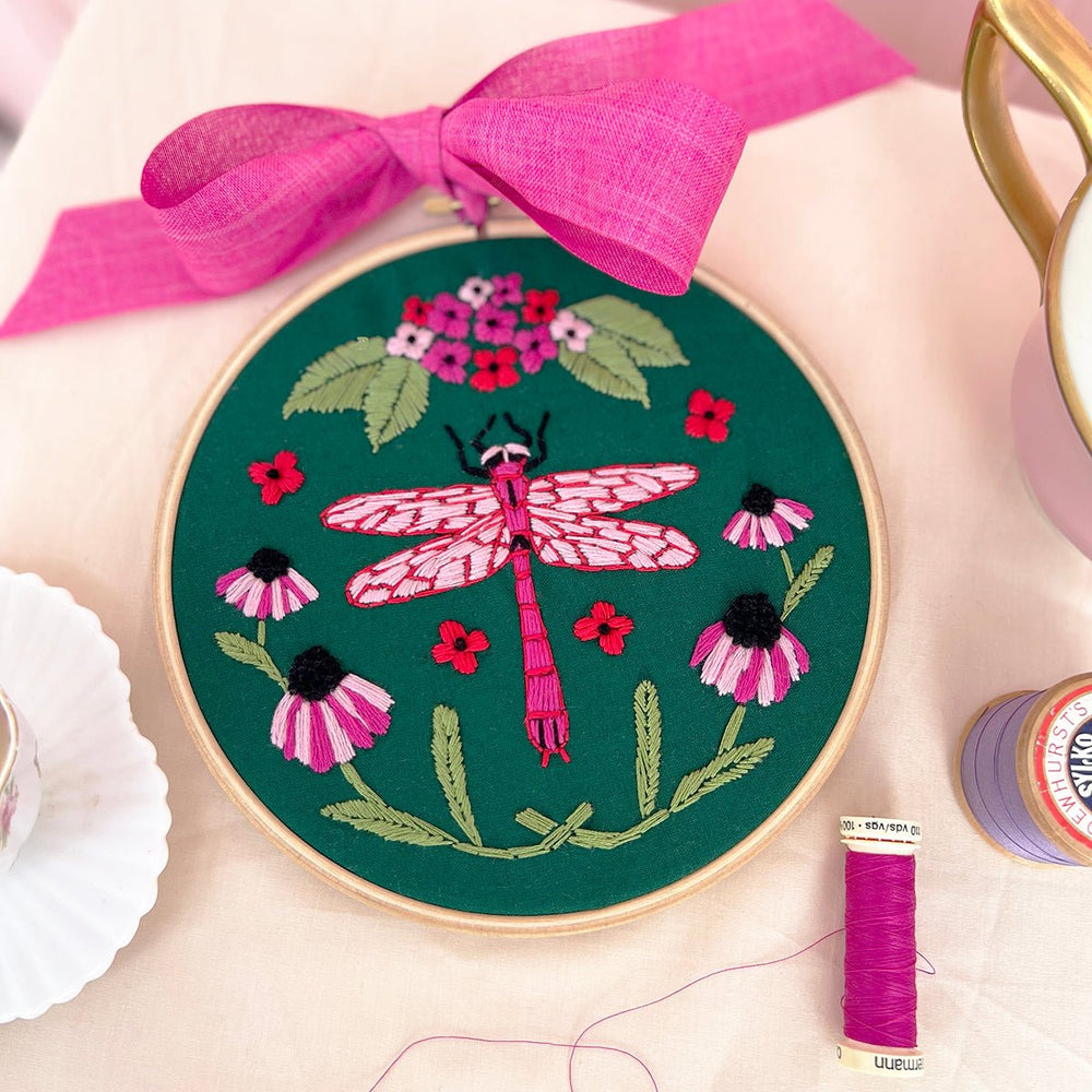 
                      
                        Pink Dragonfly Embroidery - MakeBox & Co.
                      
                    