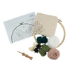 Punch Needle Kit: Yarn and Hoop: Foliage Floral - MakeBox & Co.