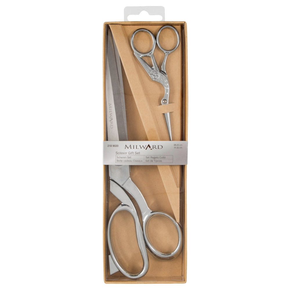 Scissors: Gift Set: Dressmaking (25cm) and Embroidery (11.5cm): Silver - MakeBox & Co.