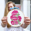 Stop and smell the Roses Embroidery - Materials + Digital Instructions - MakeBox & Co.