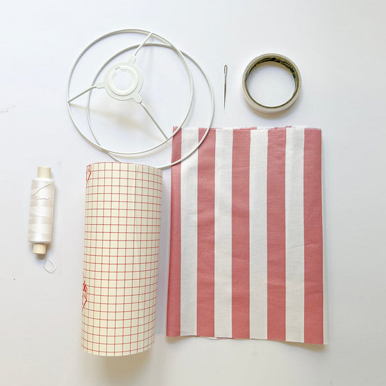 Striped & Scalloped Lampshade Making Kit ROSE - MakeBox & Co.