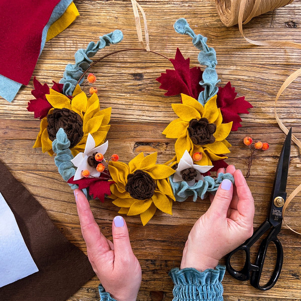 Sunflower & Maple Leaf Wreath - MakeBox & Co.