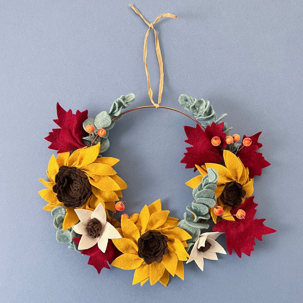 
                      
                        Sunflower & Maple Leaf Wreath - MakeBox & Co.
                      
                    