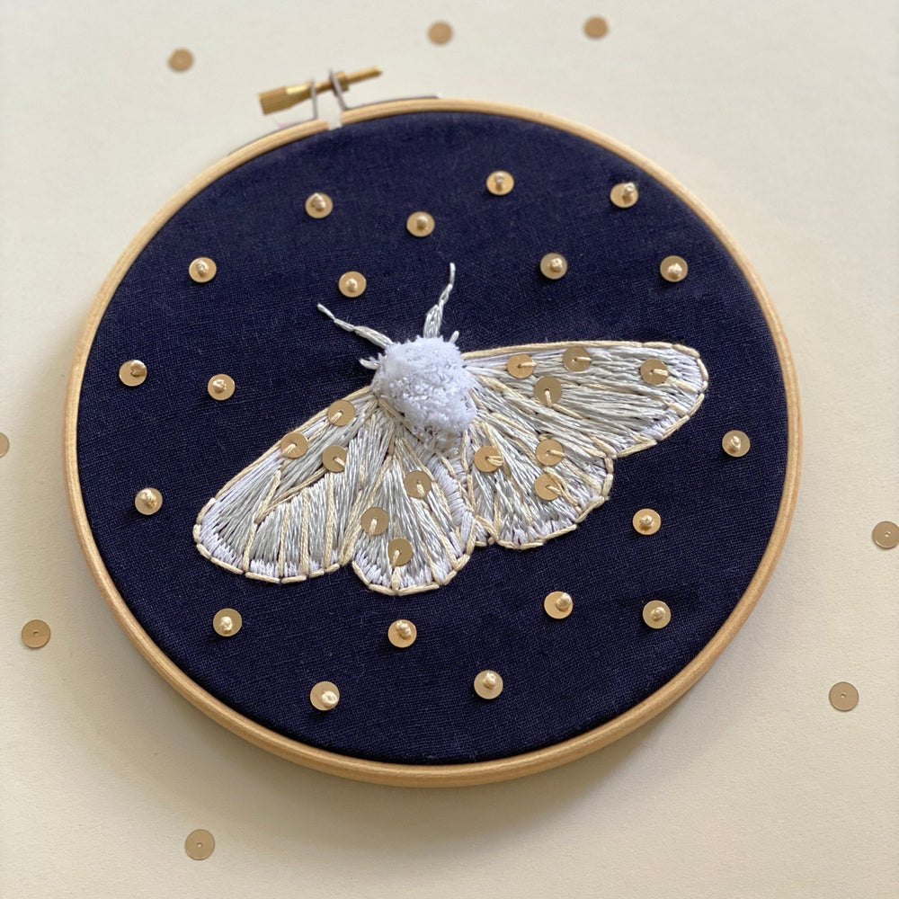 
                      
                        The Man in the Moon & Moth Embroideries W/Digital Instructions - MakeBox & Co.
                      
                    