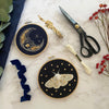 The Man in the Moon & Moth Embroideries W/Digital Instructions - MakeBox & Co.