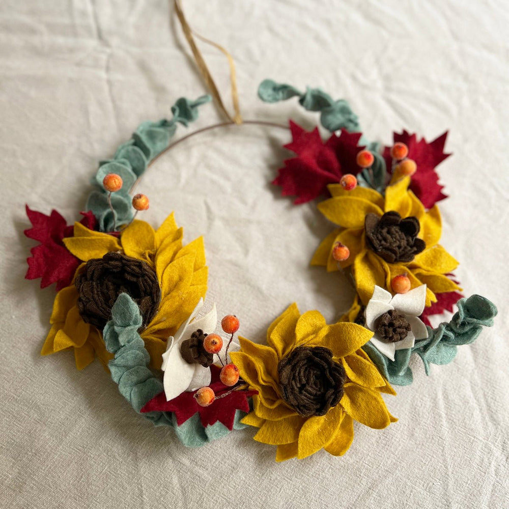 
                      
                        The Sunflower & Maple Leaf Wreath - MakeBox & Co.
                      
                    