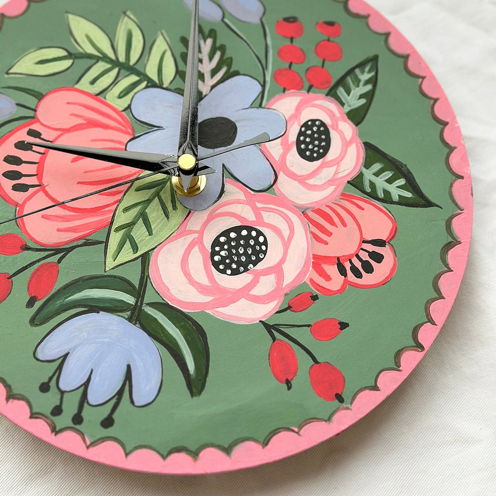 
                      
                        Tick Tick Bloom Painted Clock - MakeBox & Co.
                      
                    