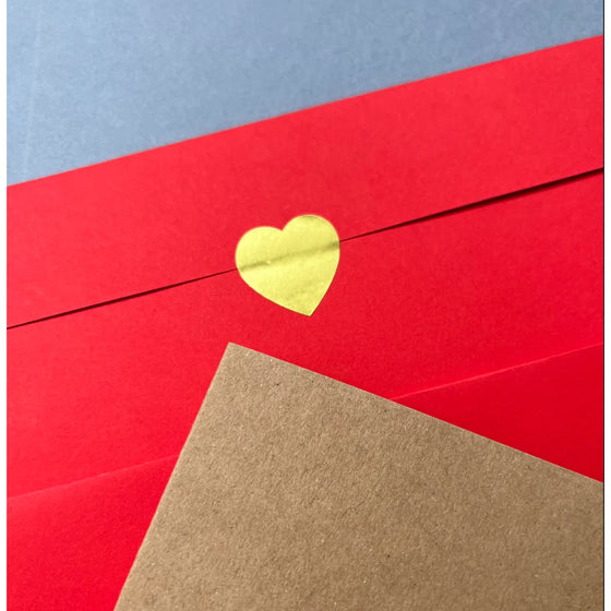 2 Large Heart Papercut Note Cards