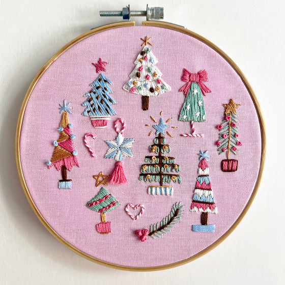 Christmas tree embroidery top